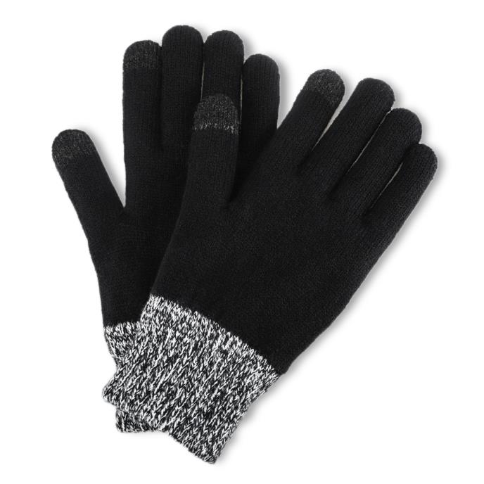 totes toasties® Mens Thermal Double Lined SmarTouch Gloves Black Extra Image 2